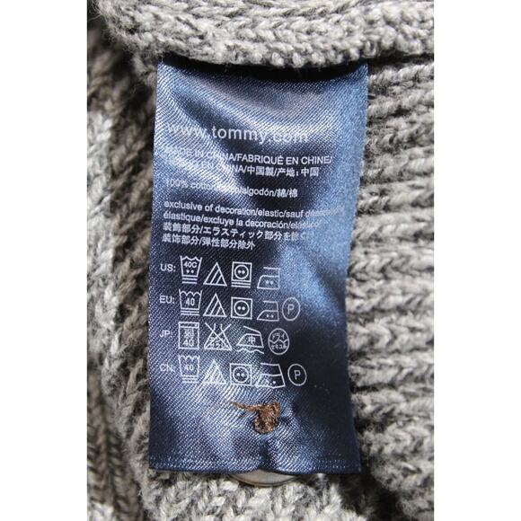 Tommy Hilfiger Henley Knit Sweater Gray LS Men's XXL Cotton Preppy Grandpa Core - Picture 5 of 11